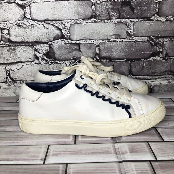 Tory Burch Ruffle White Leather Lace Sneaker Sport Shoes Women’s Sz 9M US/40EU - Picture 6 of 14